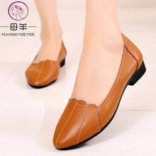 Load image into Gallery viewer, MUYANG MIE MIE Women Shoes Woman Genuine Leather Flat Shoes Female Casual Work Ballet Flats Women Flats Larger size ladies shoes
