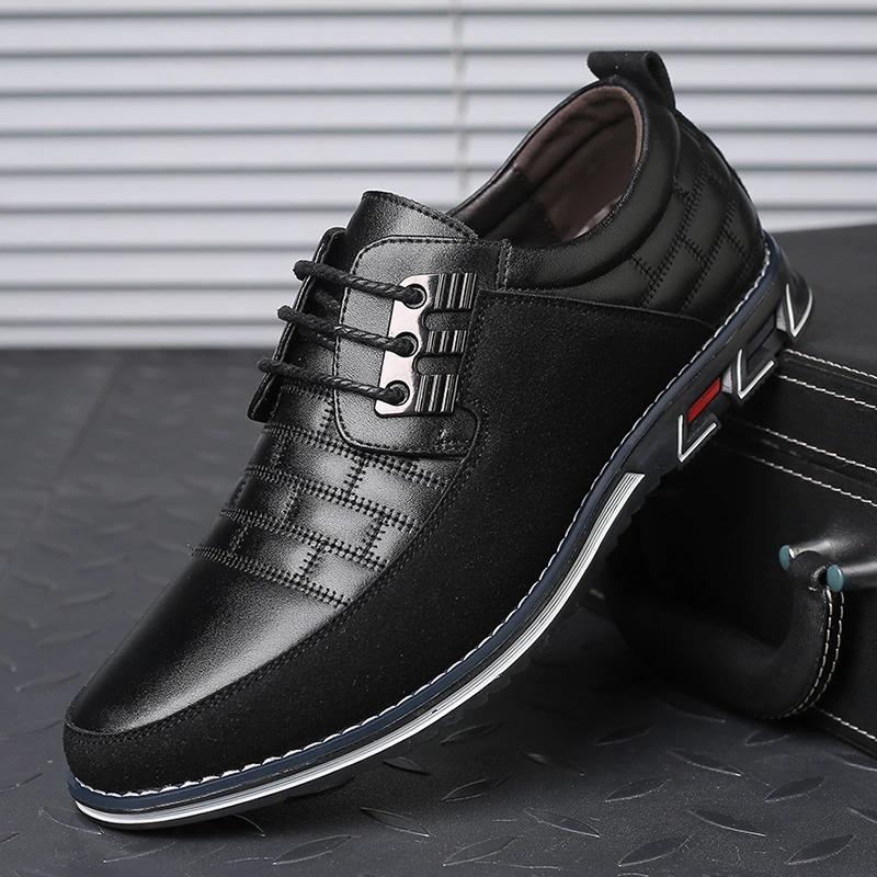 High Quality Big Size Casual Shoes Men Fashion Business Men Casual Shoes Hot Sale Spring Breathable Casual Men Shoes Black