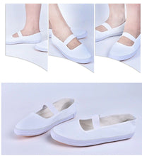 Load image into Gallery viewer, MeetLife Mikan Tsumiki Cosplay Shoes Anime Danganronpa White Canvas Nurse Dance Shoes
