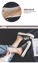 Load image into Gallery viewer, Half slipper canvas shoes women&#39;s shoes new autumn / winter 2020 no heel Plush loafer shoes with thick soles Family casual shoes
