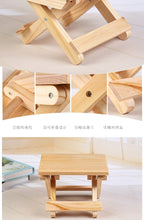 Load image into Gallery viewer, Taburete Pine wood folding stool kids furniture portable household solid wood Mazar fishing chair small bench square stool
